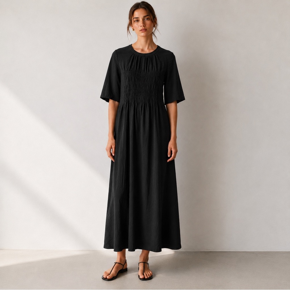 Zara Summer Maxi Dress with Side Pockets, Size M